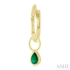 ASHI Pear Shape Bezel Set Gemstone Huggie Fashion Earrings 58899PPT@EREMYG-PR