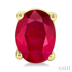 ASHI Oval Shape Gemstone Stud Earrings 58909PPF@ERRBYG-OV
