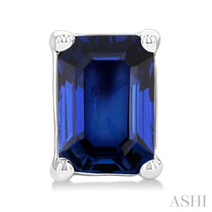 ASHI Emerald Shape Gemstone Stud Earrings 58909PPF@ERSPWG-OC