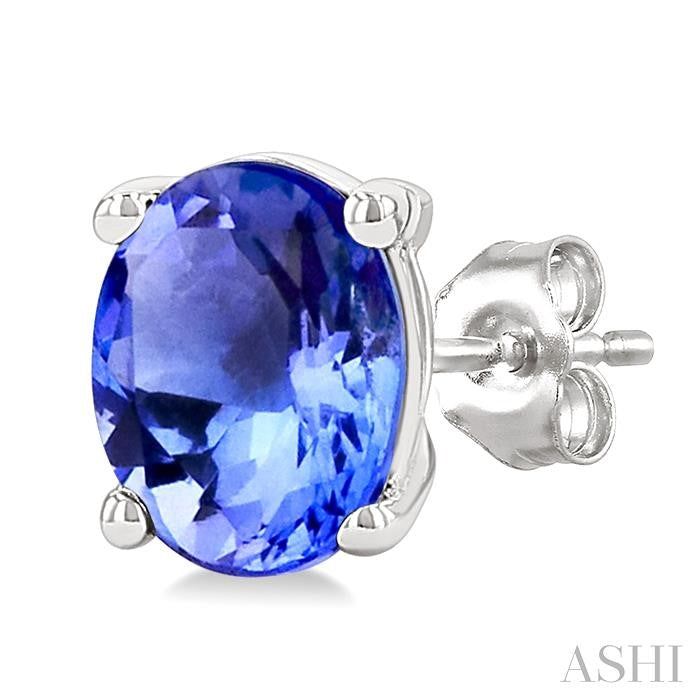 ASHI Oval Shape Gemstone Stud Earrings 58909PPF@ERTZWG-OV