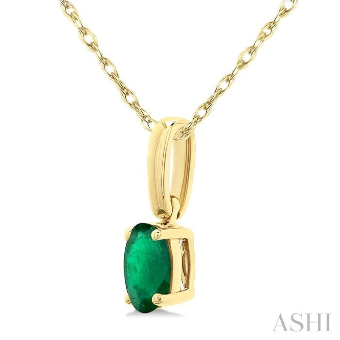 ASHI Oval Shape Gemstone Solitaire Pendant 58909PPF@PDEMYG-OV