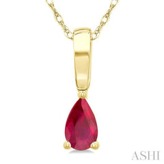 ASHI Pear Shape Gemstone Solitaire Pendant 58909PPF@PDRBYG-PR