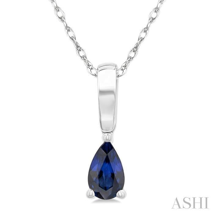 ASHI Pear Shape Gemstone Solitaire Pendant 58909PPF@PDSPWG-PR