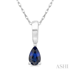 ASHI Pear Shape Gemstone Solitaire Pendant 58909PPF@PDSPWG-PR
