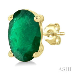 ASHI Oval Shape Gemstone Stud Earrings 58919PPF@EREMYG-OV
