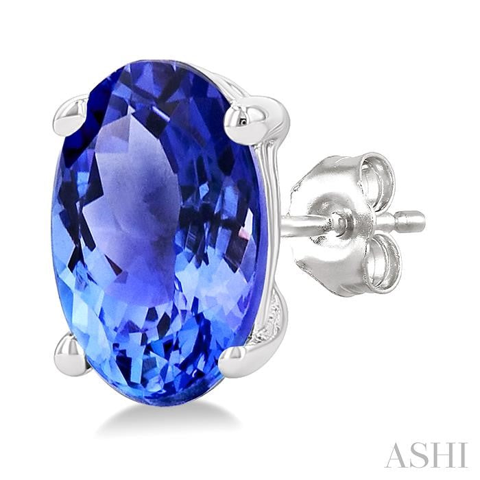 ASHI Oval Shape Gemstone Stud Earrings 58919PPF@ERTZWG-OV