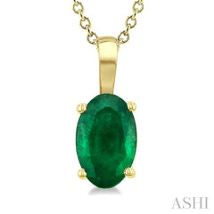 ASHI Oval Shape Gemstone Solitaire Pendant 58919PPF@PDEMYG-OV