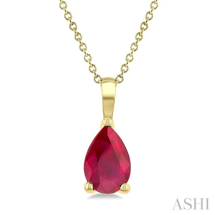 ASHI Pear Shape Gemstone Solitaire Pendant 58919PPF@PDRBYG-PR