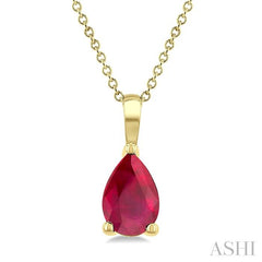 ASHI Pear Shape Gemstone Solitaire Pendant 58919PPF@PDRBYG-PR
