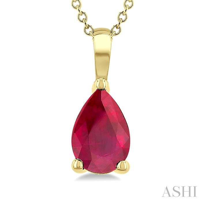 ASHI Pear Shape Gemstone Solitaire Pendant 58919PPF@PDRBYG-PR