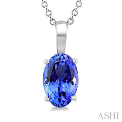 ASHI Oval Shape Gemstone Solitaire Pendant 58919PPF@PDTZWG-OV