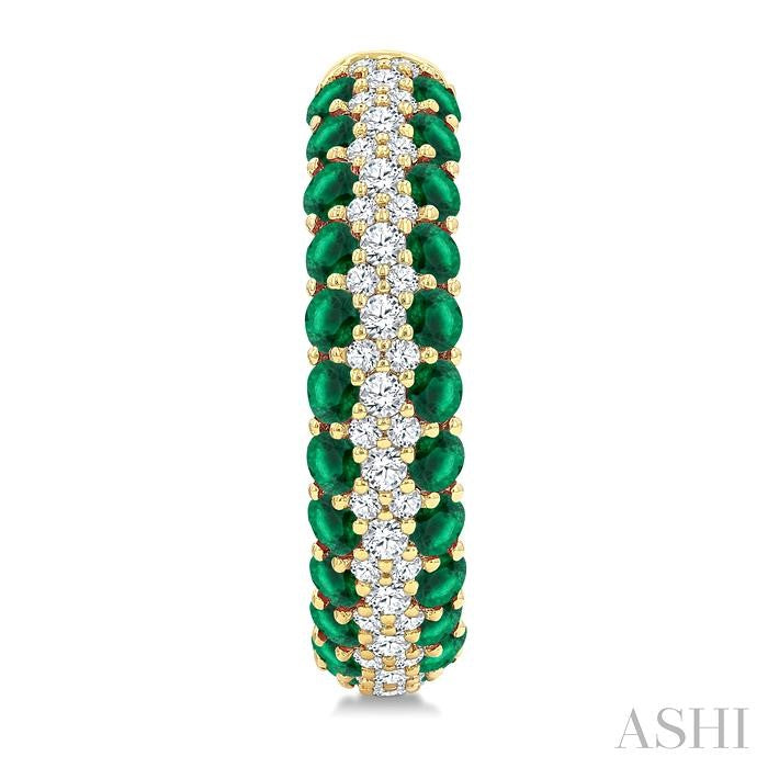 ASHI Gemstone & Diamond Hoop Earrings 58953PPFGEREMYG