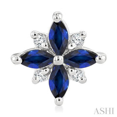 ASHI Blossom Marquise Shape Gemstone & Diamond Earrings 58999PPTGERSPWG