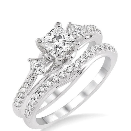 Parkplace Jewelers Princess Shape Past Present & Future Diamond Wedding Set 14630PPFHWG-WS-1.10