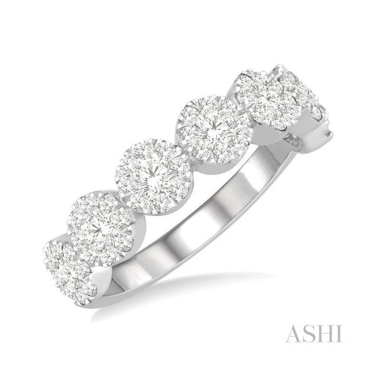 ASHI Round Shape 7 Stone Lovebright Essential Diamond Wedding Band 152D1PPFGWG