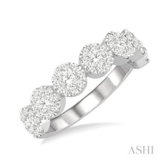 ASHI Round Shape 7 Stone Lovebright Essential Diamond Wedding Band 152D1PPFGWG