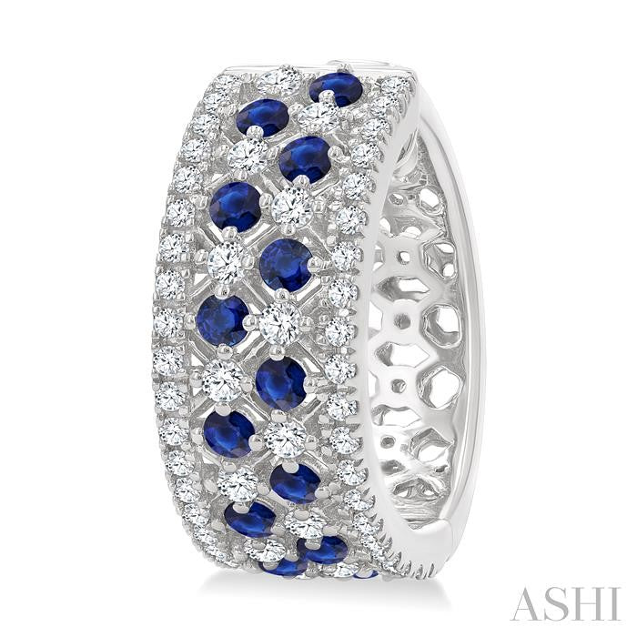 ASHI Gemstone & Diamond Hoop Earrings 59041PPFGERSPWG
