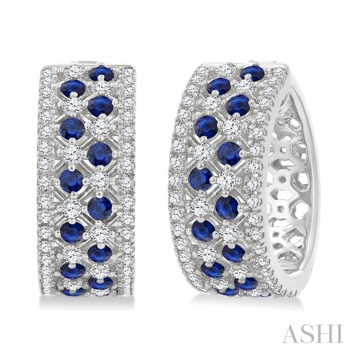 ASHI Gemstone & Diamond Hoop Earrings 59041PPFGERSPWG