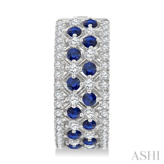 ASHI Gemstone & Diamond Hoop Earrings 59041PPFGERSPWG