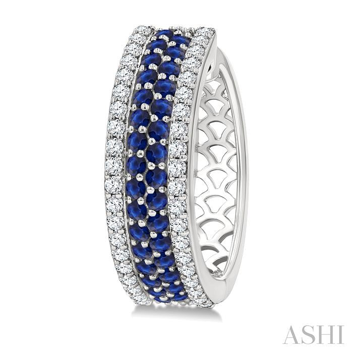 ASHI Gemstone & Diamond Hoop Earrings 59053PPFGERSPWG