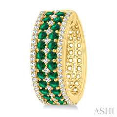 ASHI Gemstone & Diamond Hoop Earrings 59072PPFGEREMYG