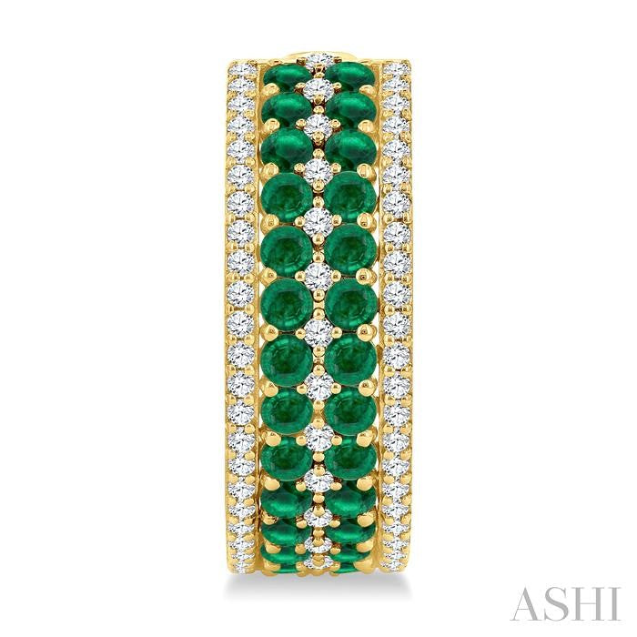 ASHI Gemstone & Diamond Hoop Earrings 59072PPFGEREMYG