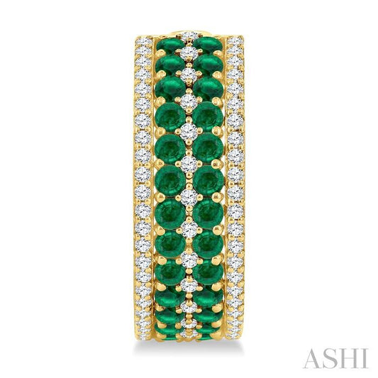 ASHI Gemstone & Diamond Hoop Earrings 59072PPFGEREMYG