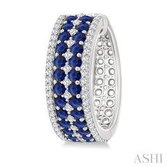 ASHI Gemstone & Diamond Hoop Earrings 59072PPFGERSPWG