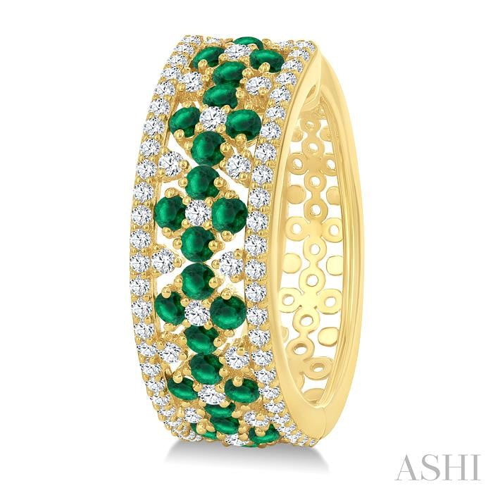 ASHI Gemstone & Diamond Hoop Earrings 59082PPFGEREMYG