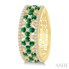 ASHI Gemstone & Diamond Hoop Earrings 59082PPFGEREMYG