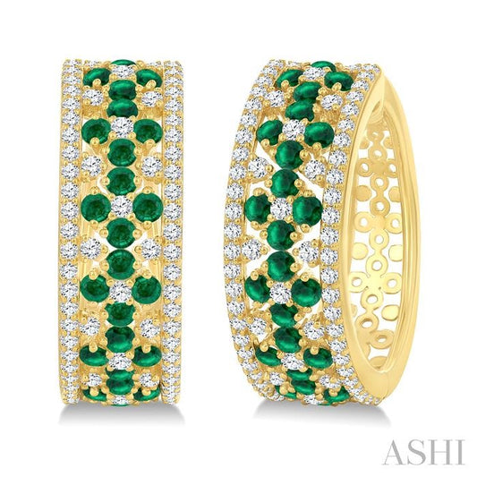 ASHI Gemstone & Diamond Hoop Earrings 59082PPFGEREMYG