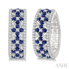 ASHI Gemstone & Diamond Hoop Earrings 59082PPFGERSPWG