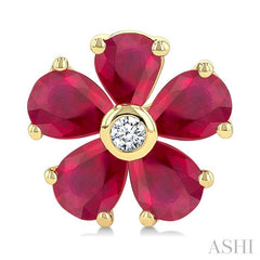 ASHI Blossom Pear Shape Gemstone & Diamond Earrings 59189PPTSERRBYG
