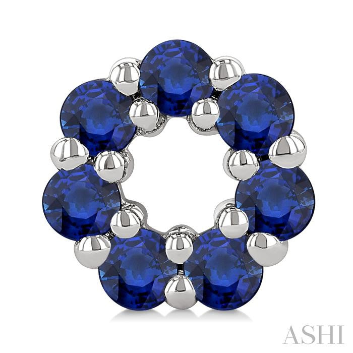 ASHI Floral Circle Gemstone Fashion Earrings 59199PPT@ERSPWG