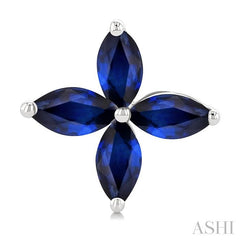 ASHI Marquise Shape Gemstone Floral Earrings 59229PPT@ERSPWG
