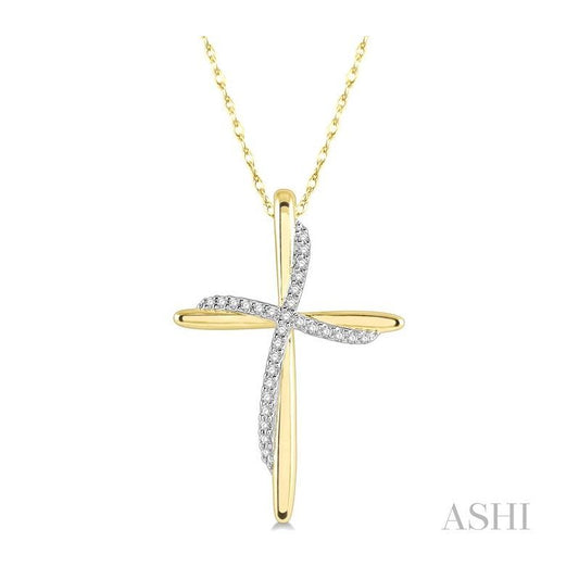 ASHI Cross Diamond Fashion Pendant 956A8PPTSPDYG