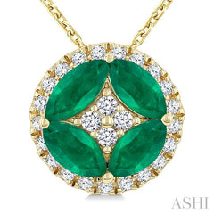 ASHI Gemstone & Diamond Fashion Pendant 59238PPTGPDEMYG