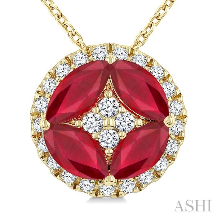 ASHI Gemstone & Diamond Fashion Pendant 59238PPTGPDRBYG
