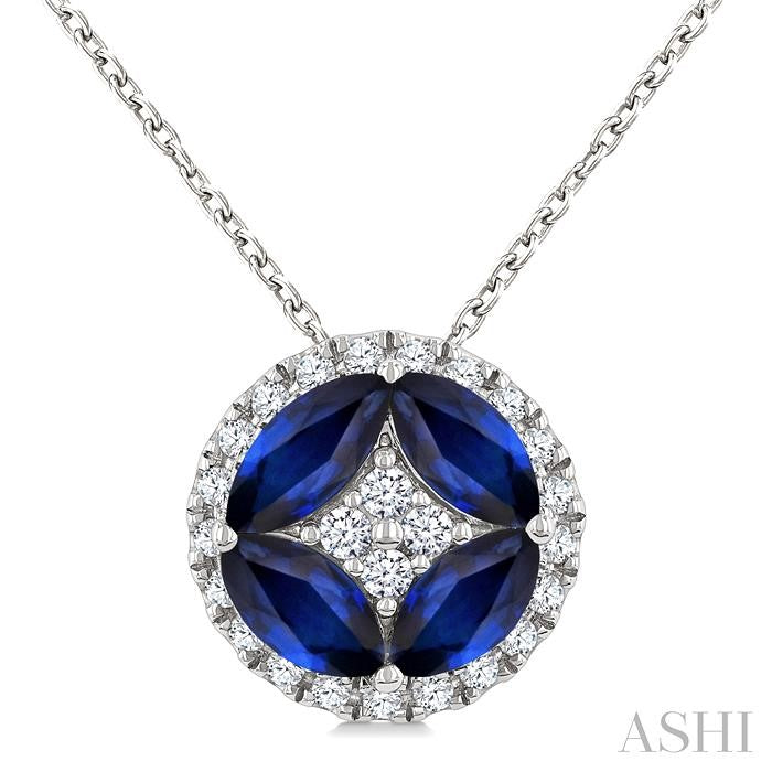 ASHI Gemstone & Diamond Fashion Pendant 59238PPTGPDSPWG