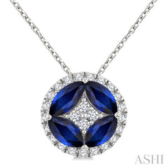 ASHI Gemstone & Diamond Fashion Pendant 59238PPTGPDSPWG
