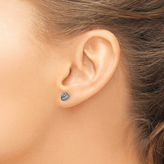 594E Inverness Stainless Steel Antiqued Love Knot Post Earrings