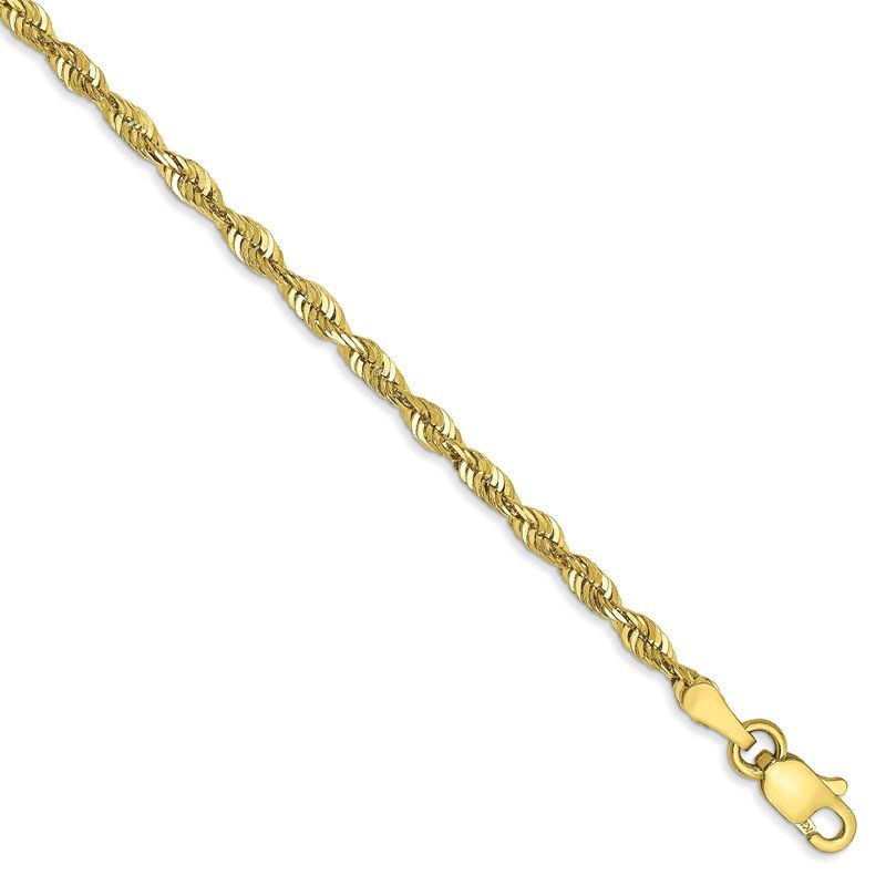 Quality Gold 10k 2.50mm Extra-Light D/C Rope Chain 10EX021