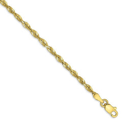 Quality Gold 10k 2.50mm Extra-Light D/C Rope Chain 10EX021