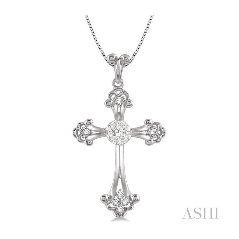 ASHI Cross Lovebright Diamond Fashion Pendant 914C6PPFHPDWG
