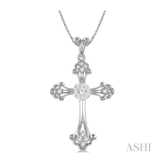 ASHI Cross Lovebright Diamond Fashion Pendant 914C6PPFHPDWG