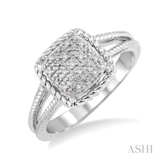ASHI Silver Diamond Ring 86429PPSSSLRG