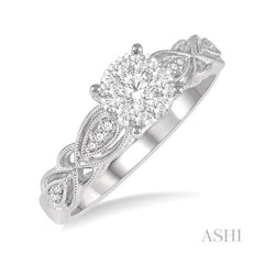 ASHI Round Shape Lovebright Diamond Ring 149E4PPFHWG