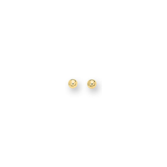 Yellow Gold Polished Ball Stud Earring