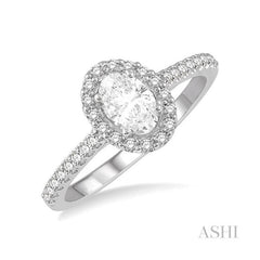 ASHI Oval Shape Halo Diamond Engagement Ring 242G4PPFHWG-LE