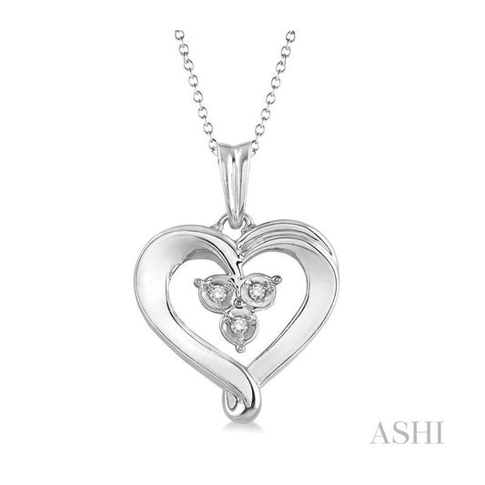 ASHI Silver Heart Shape Diamond Fashion Pendant 86459PPSSSLPD